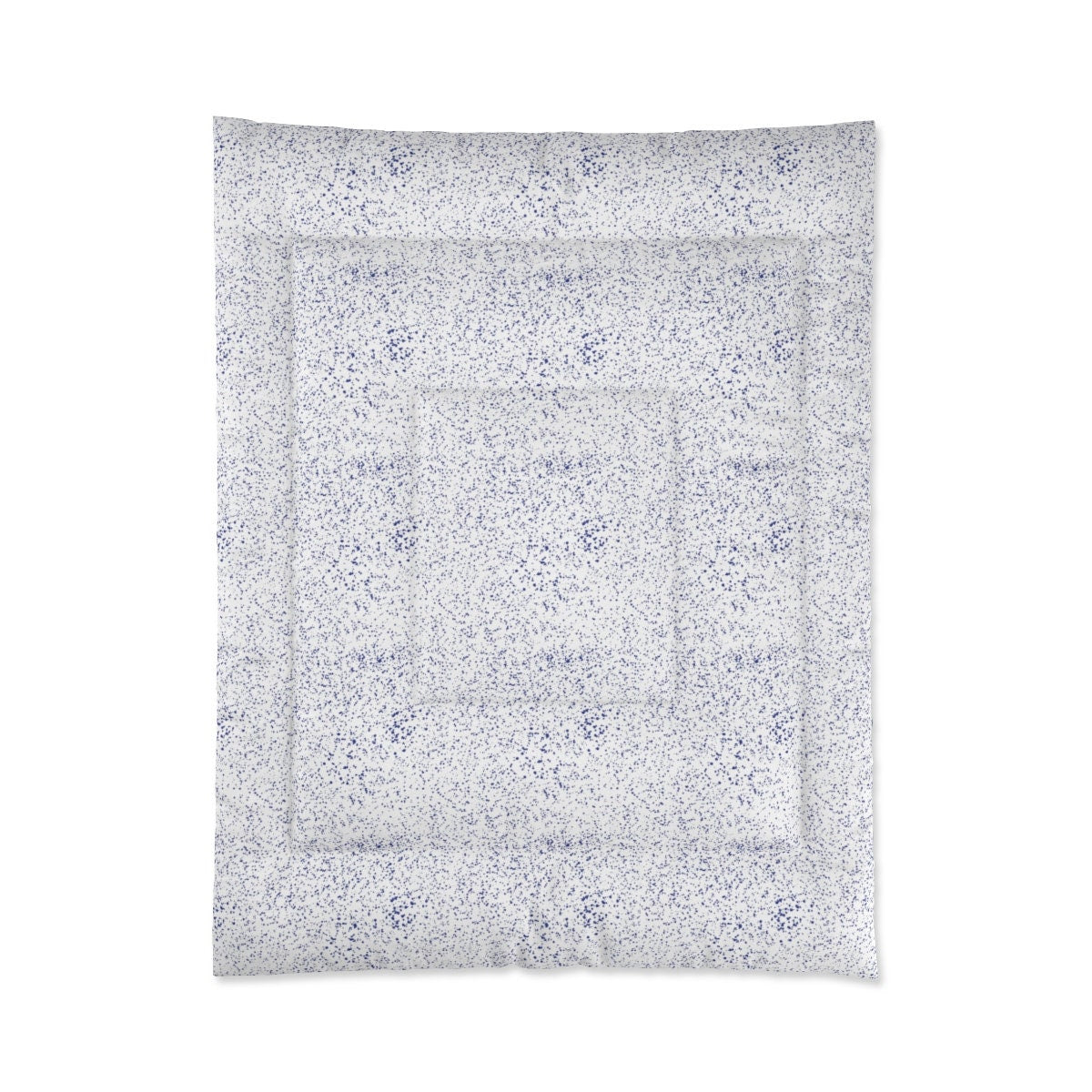 White and blue comforters