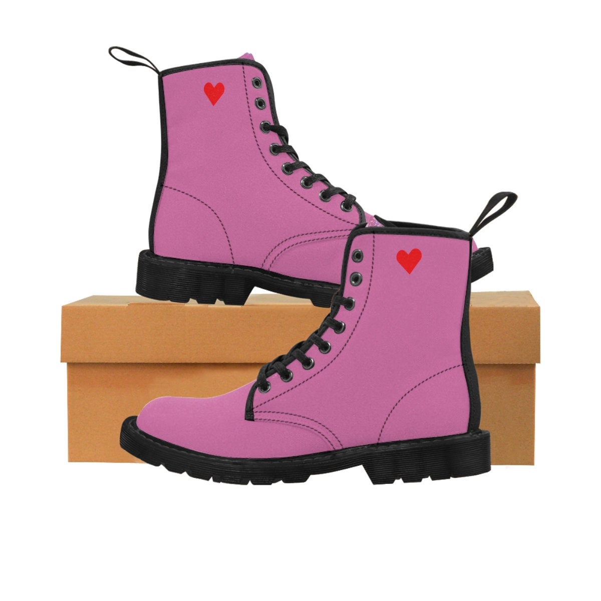 Women's Pink Canvas Boots