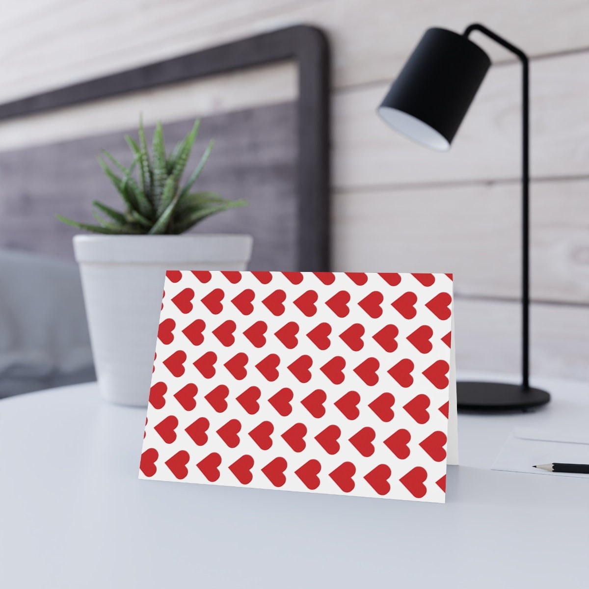Folded Greeting Cards with Hearts