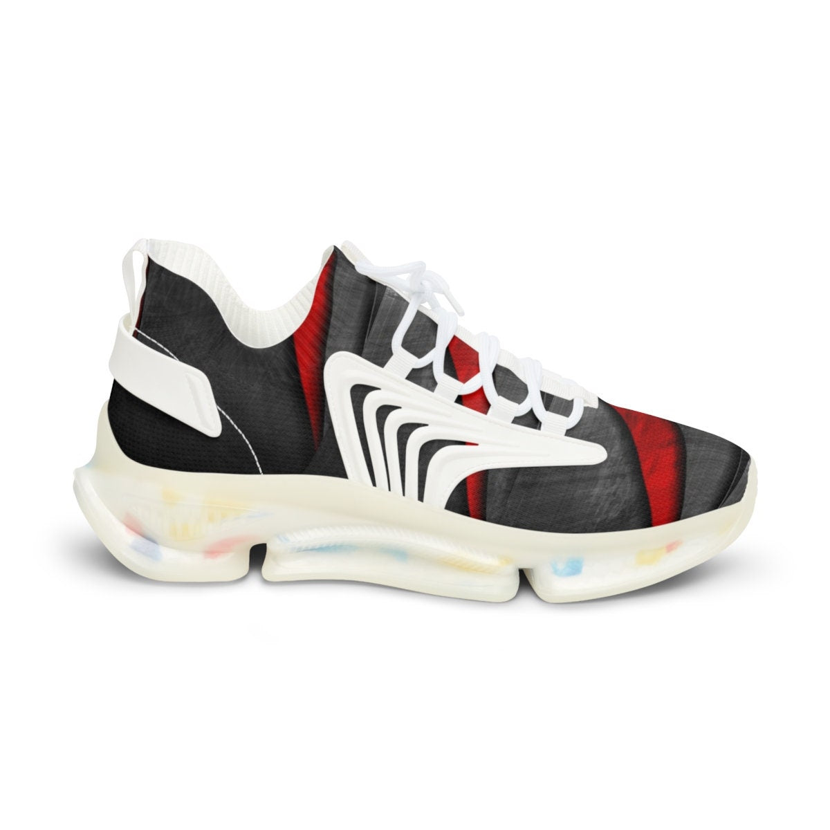 Men's Black and Red Sports Sneakers