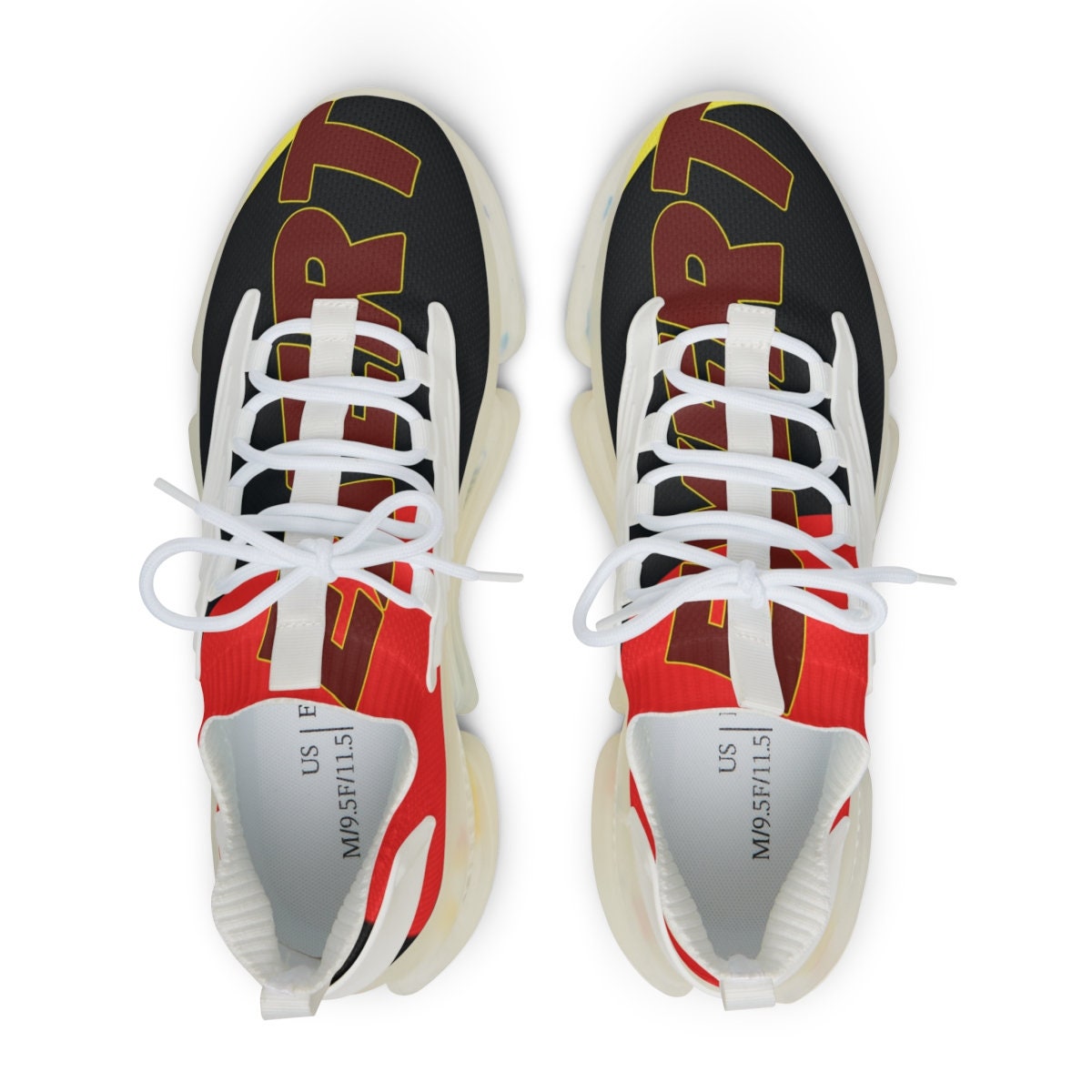 Men's Black and Red Sports Sneakers