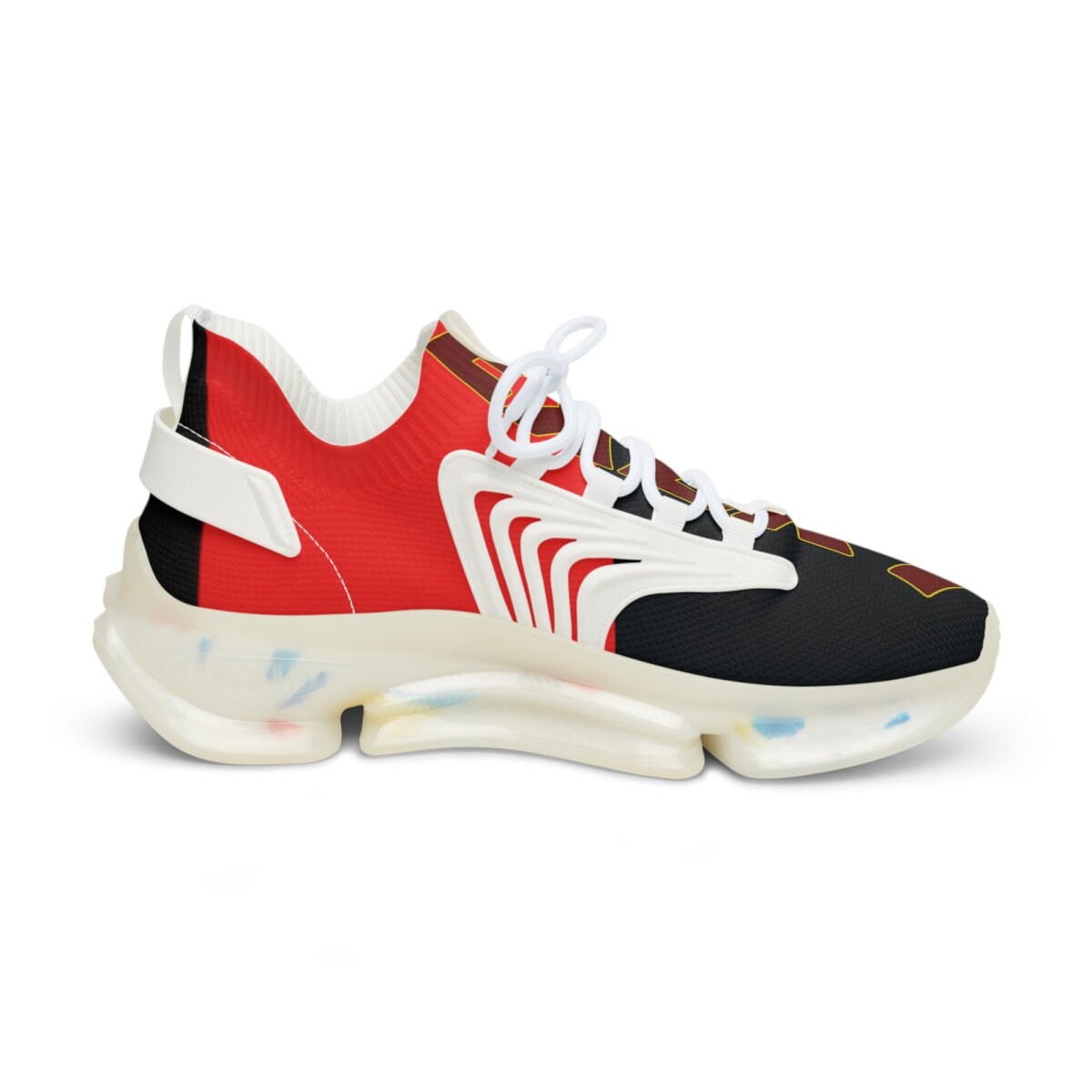 Men's Black and Red Sports Sneakers