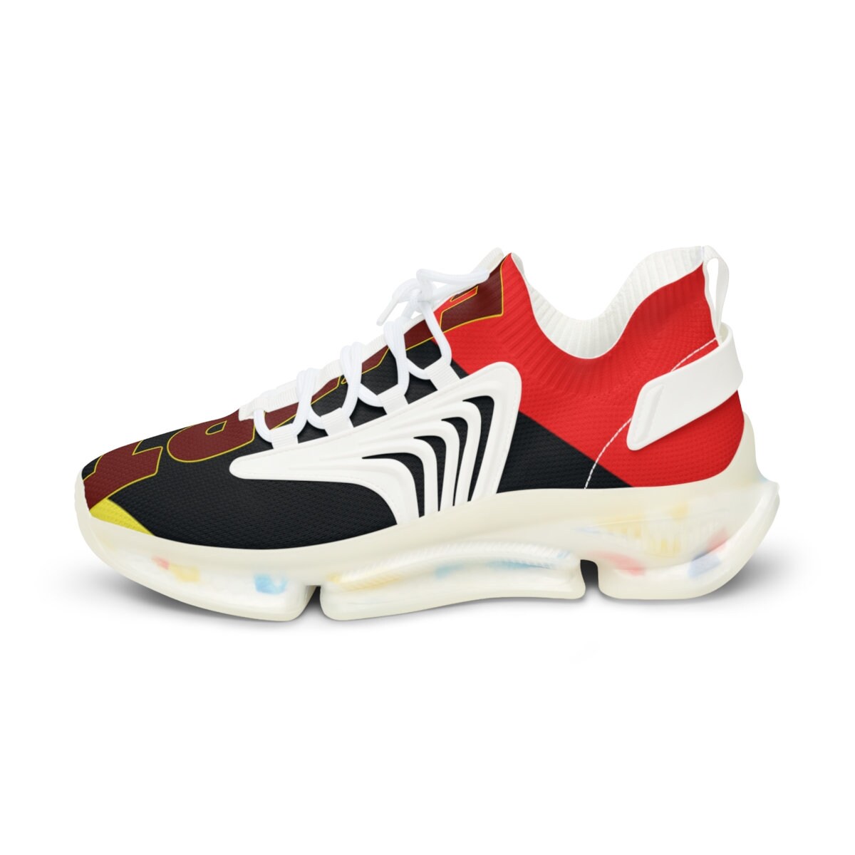 Men's Black and Red Sports Sneakers