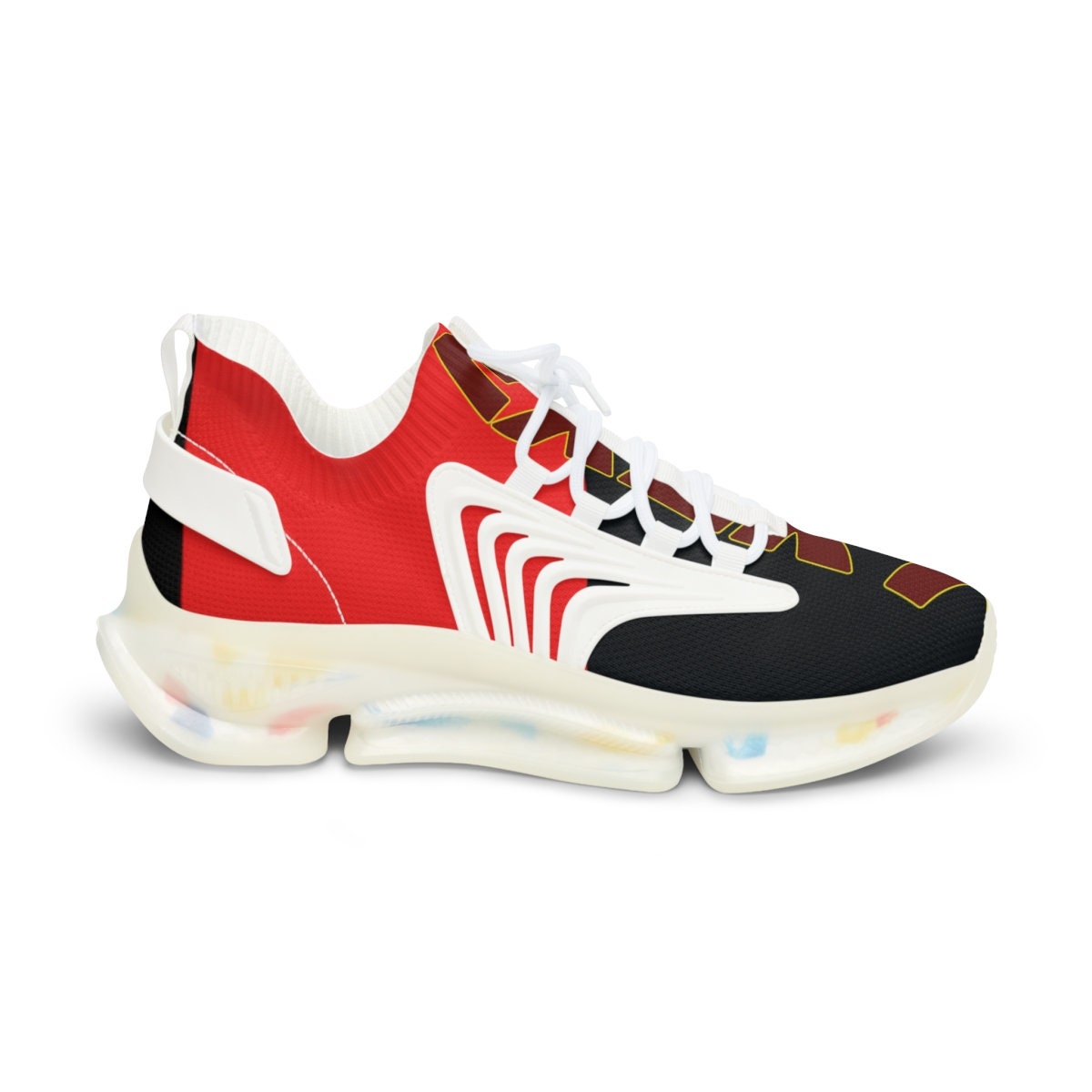 Men's Black and Red Sports Sneakers