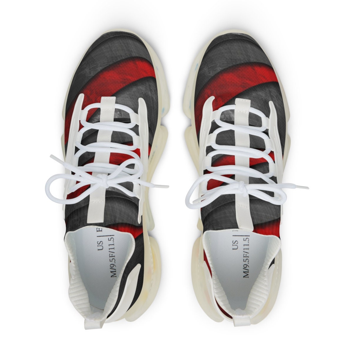 Men's Black and Red Sports Sneakers