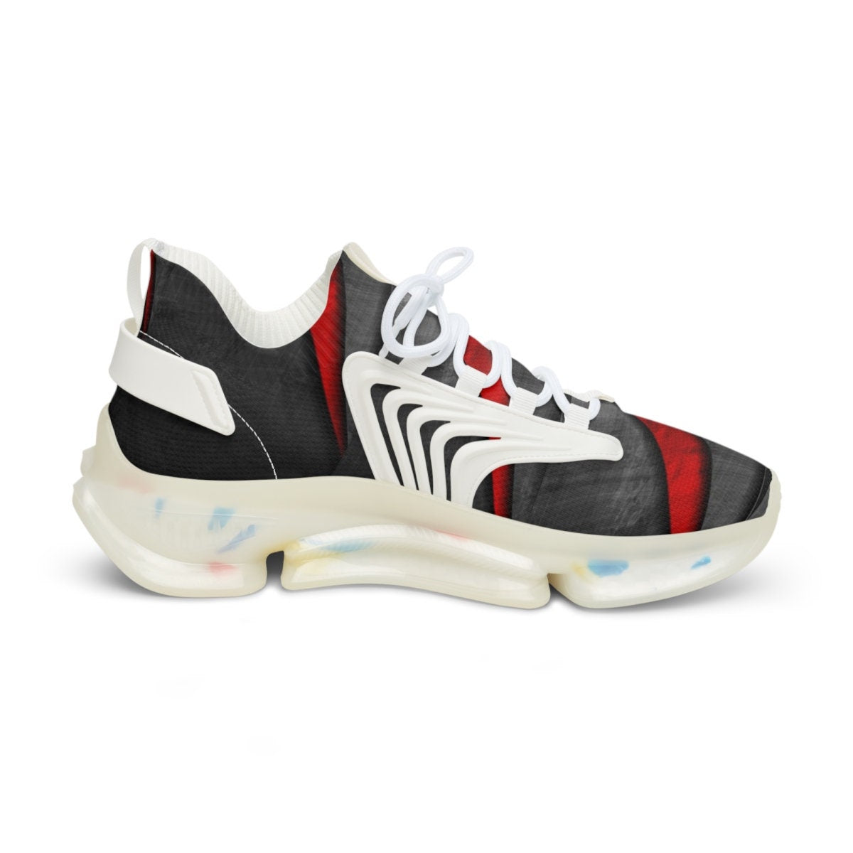Men's Black and Red Sports Sneakers