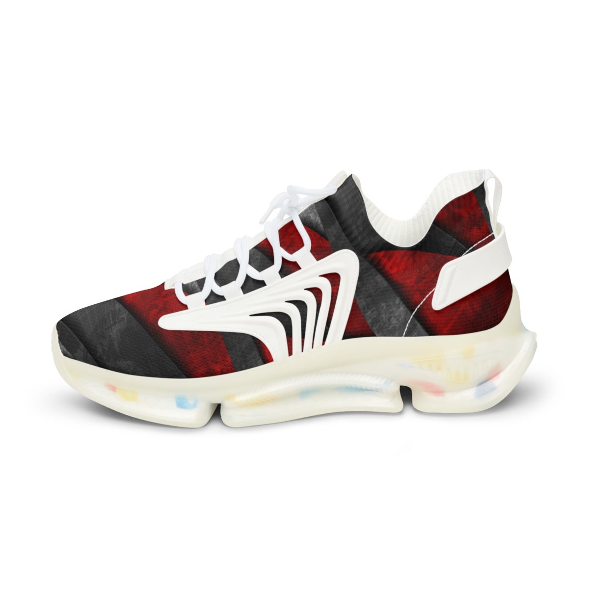 Men's Black and Red Sports Sneakers