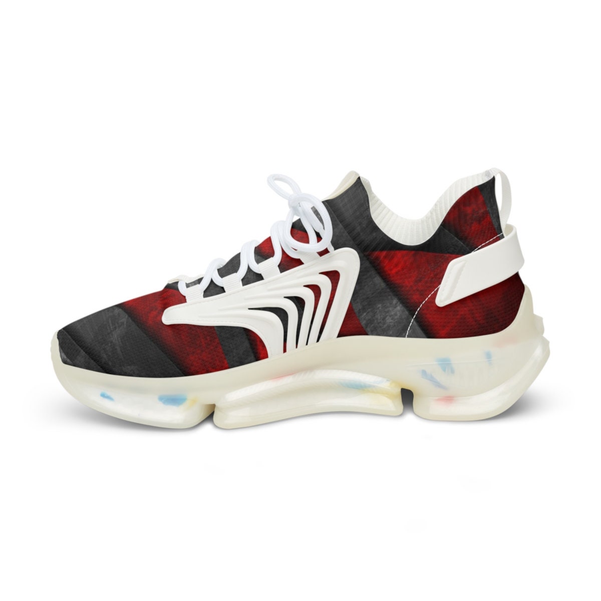 Men's Black and Red Sports Sneakers