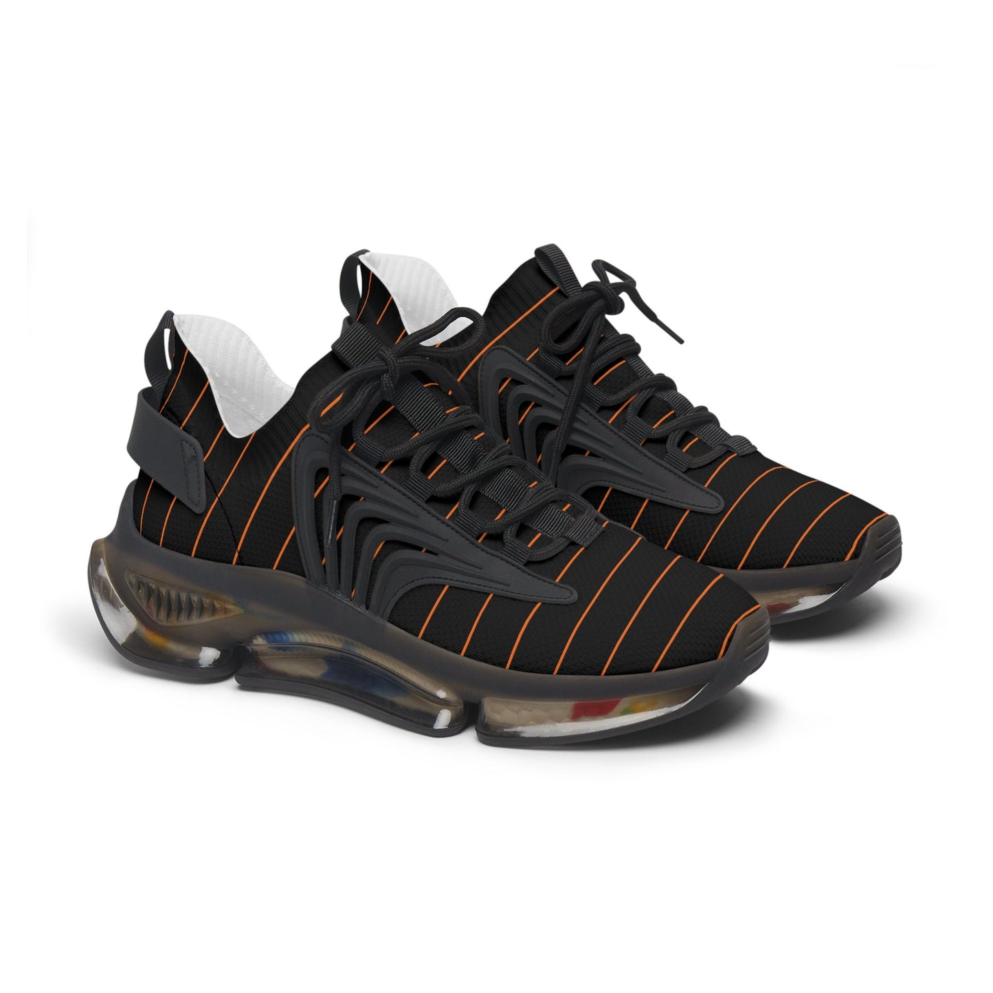 Women's Black and Orange Sneakers
