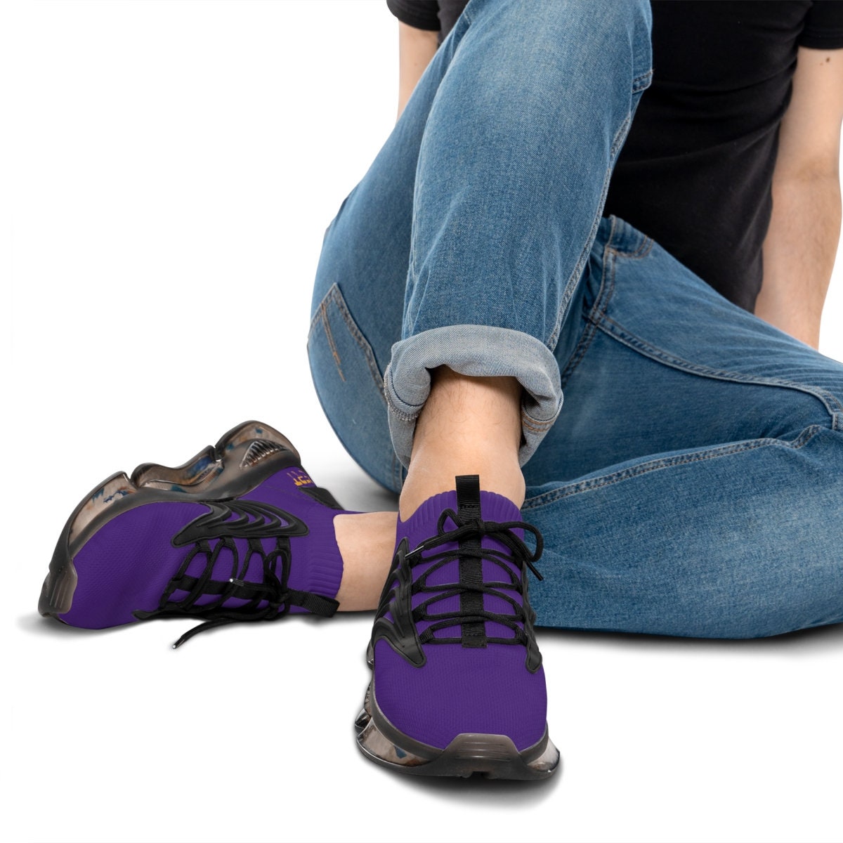 Mens Purple and Gold Sneakers