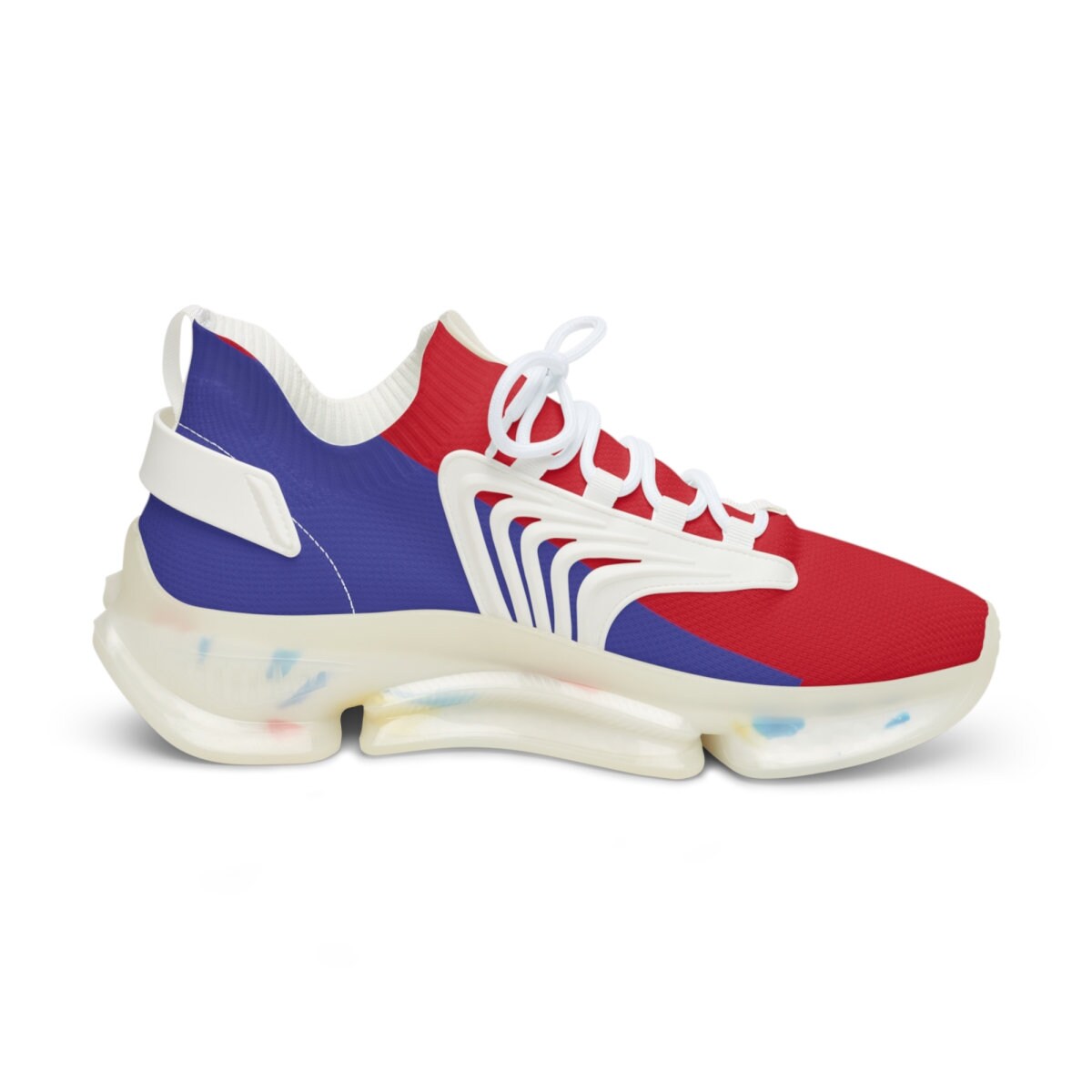 Men's Red and Blue Sports Sneakers