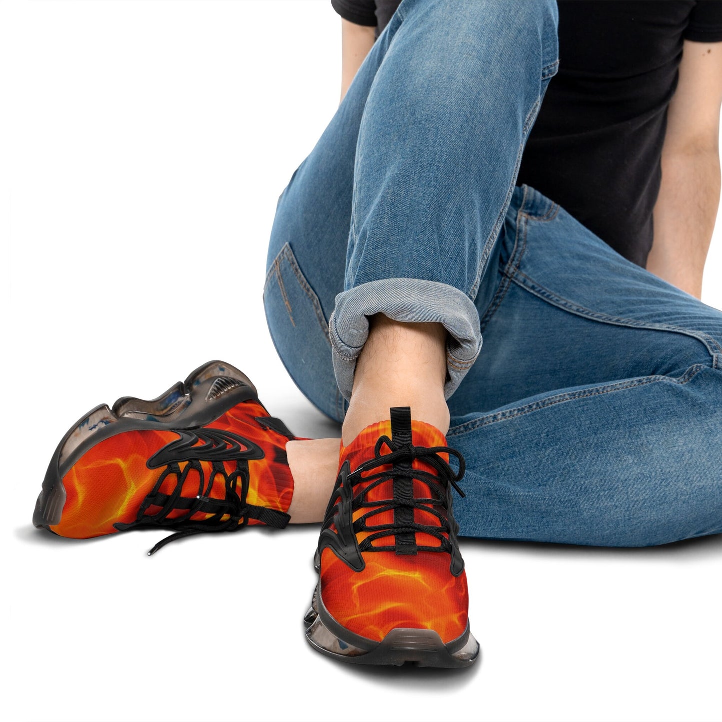 Men's Red and Yellow Sneakers