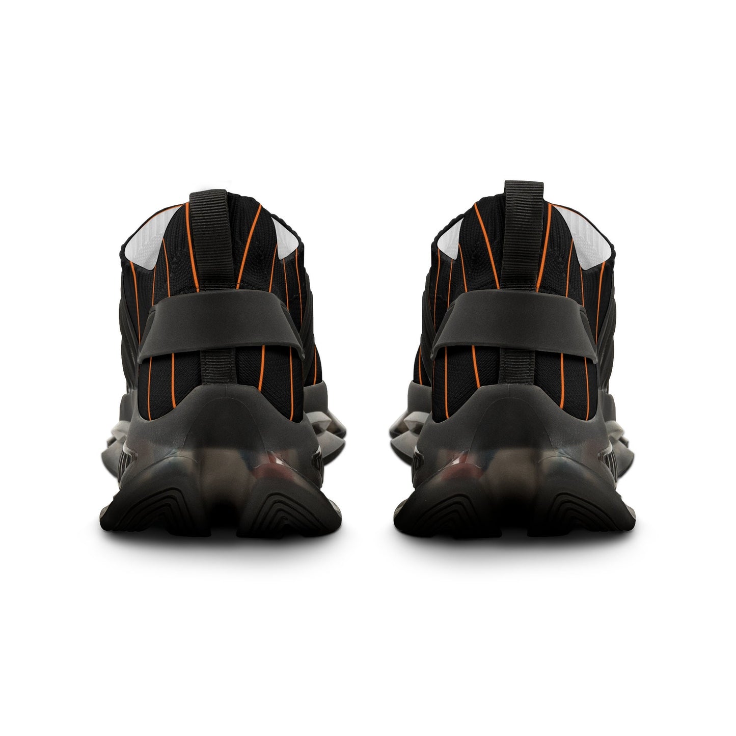 Men's Black and Orange Sports Sneakers