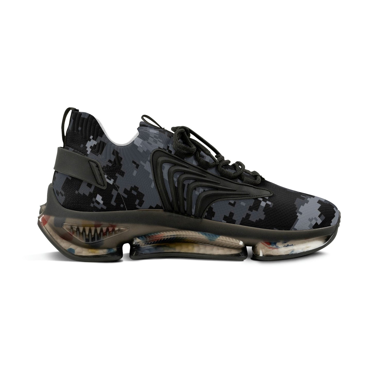 Men's Mesh Black Camo Sneakers