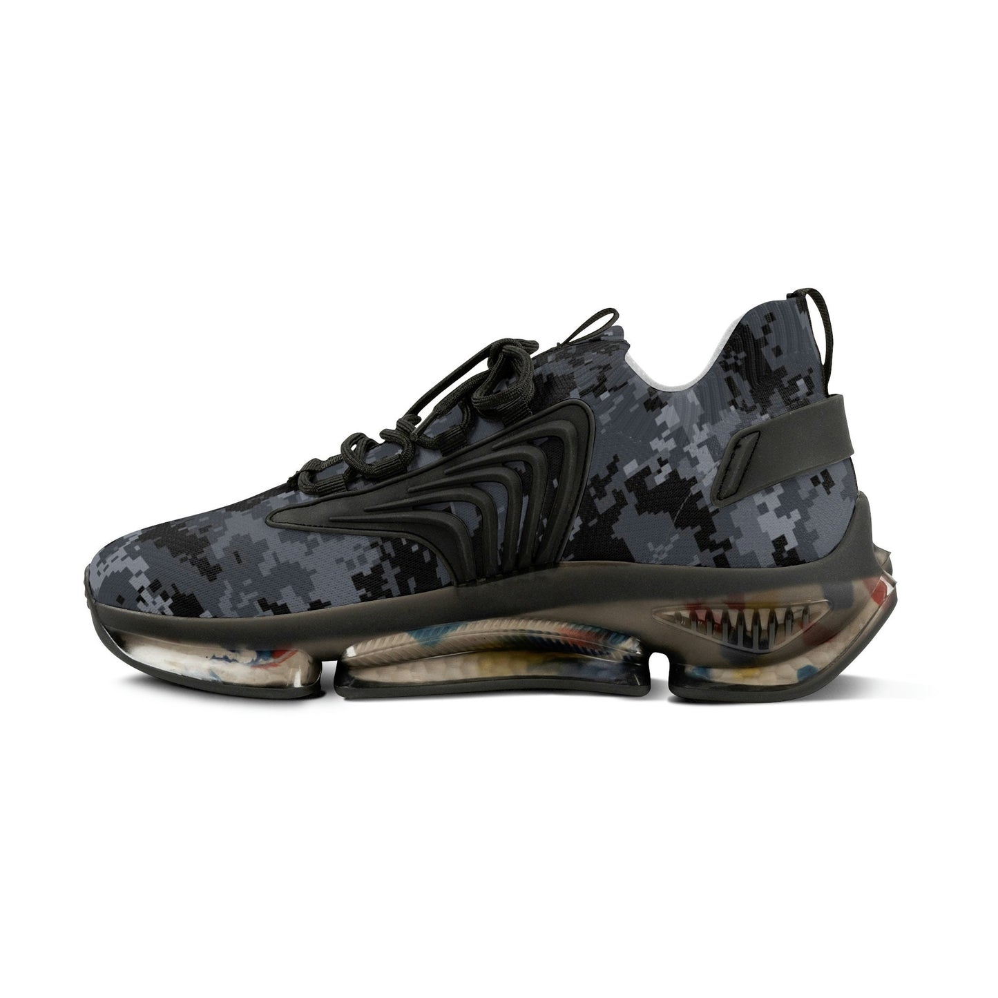 Men's Mesh Black Camo Sneakers