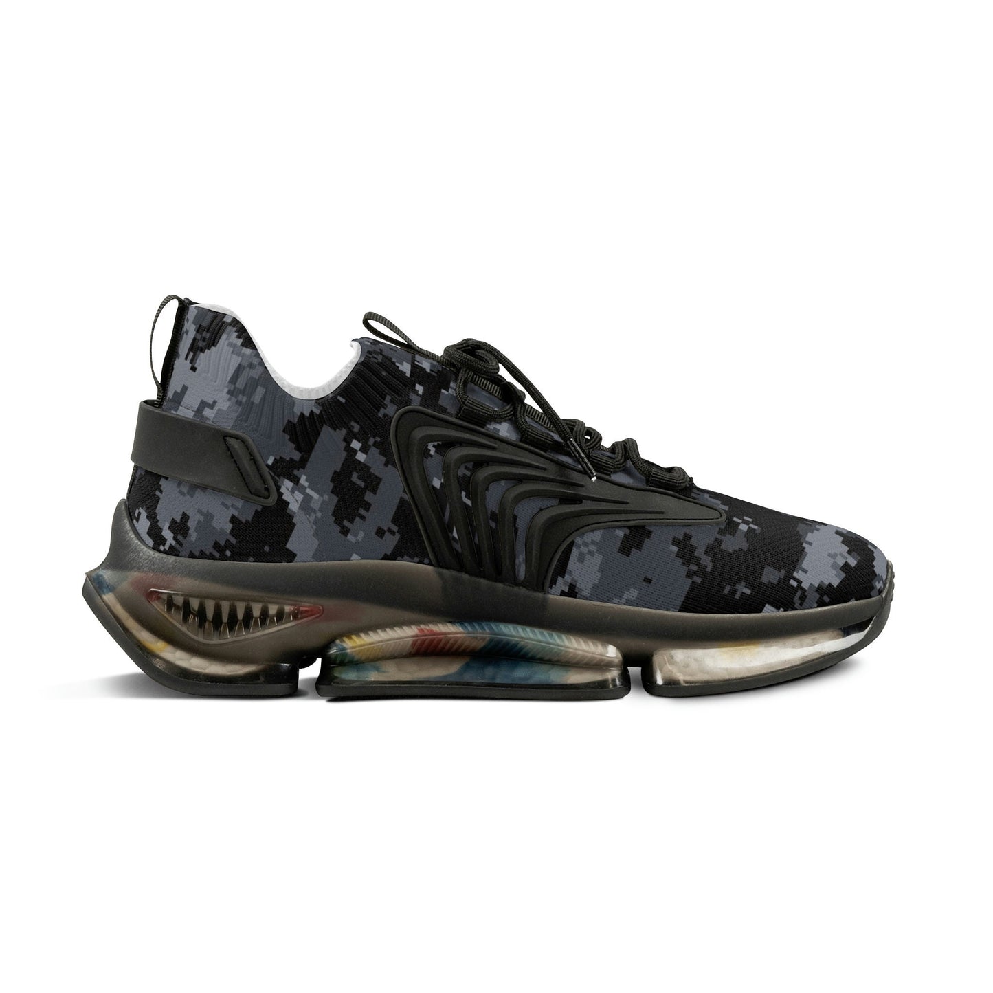 Men's Mesh Black Camo Sneakers