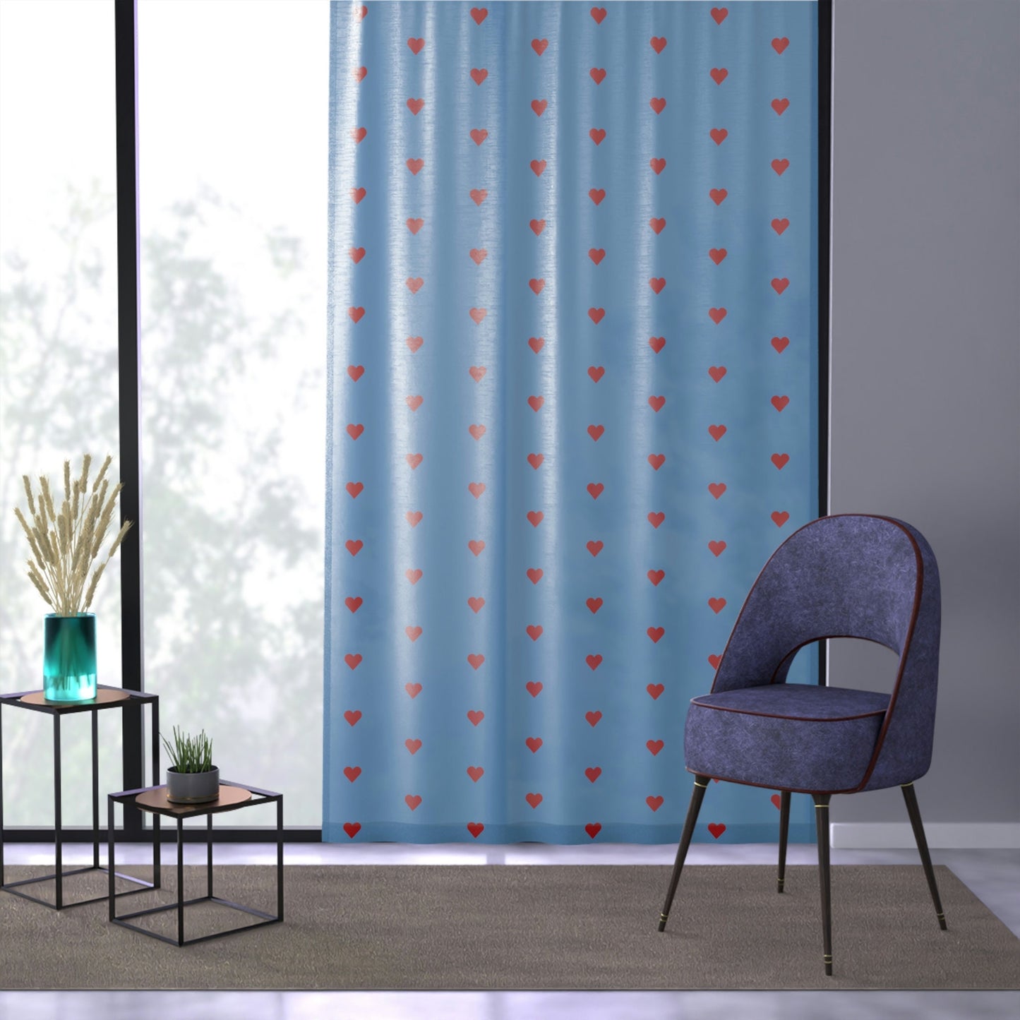 Blue Window Curtains