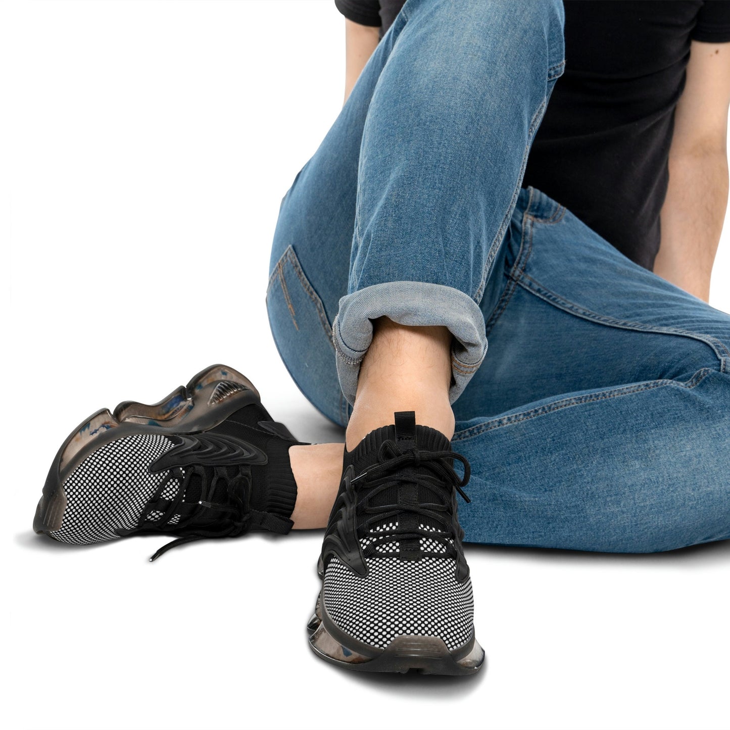 Men's Black and White Sneakers