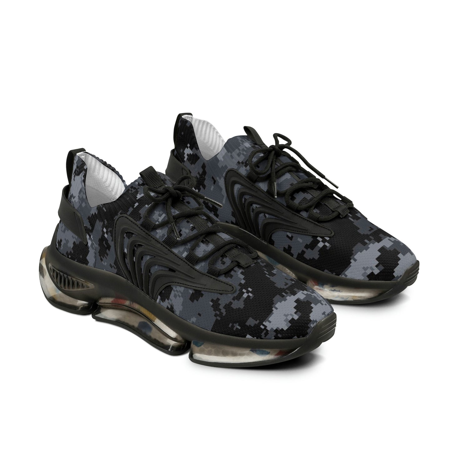 Men's Mesh Black Camo Sneakers