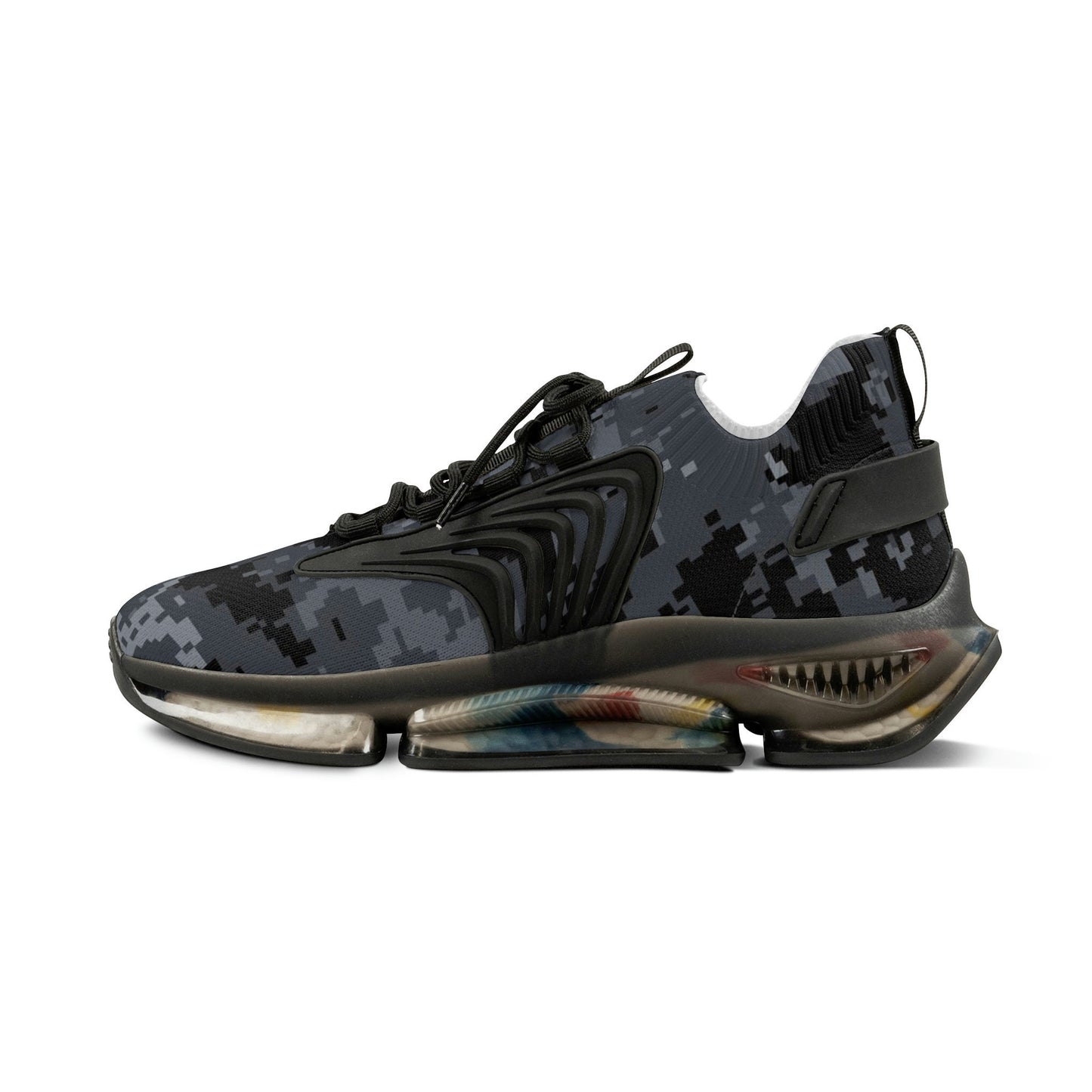 Men's Mesh Black Camo Sneakers