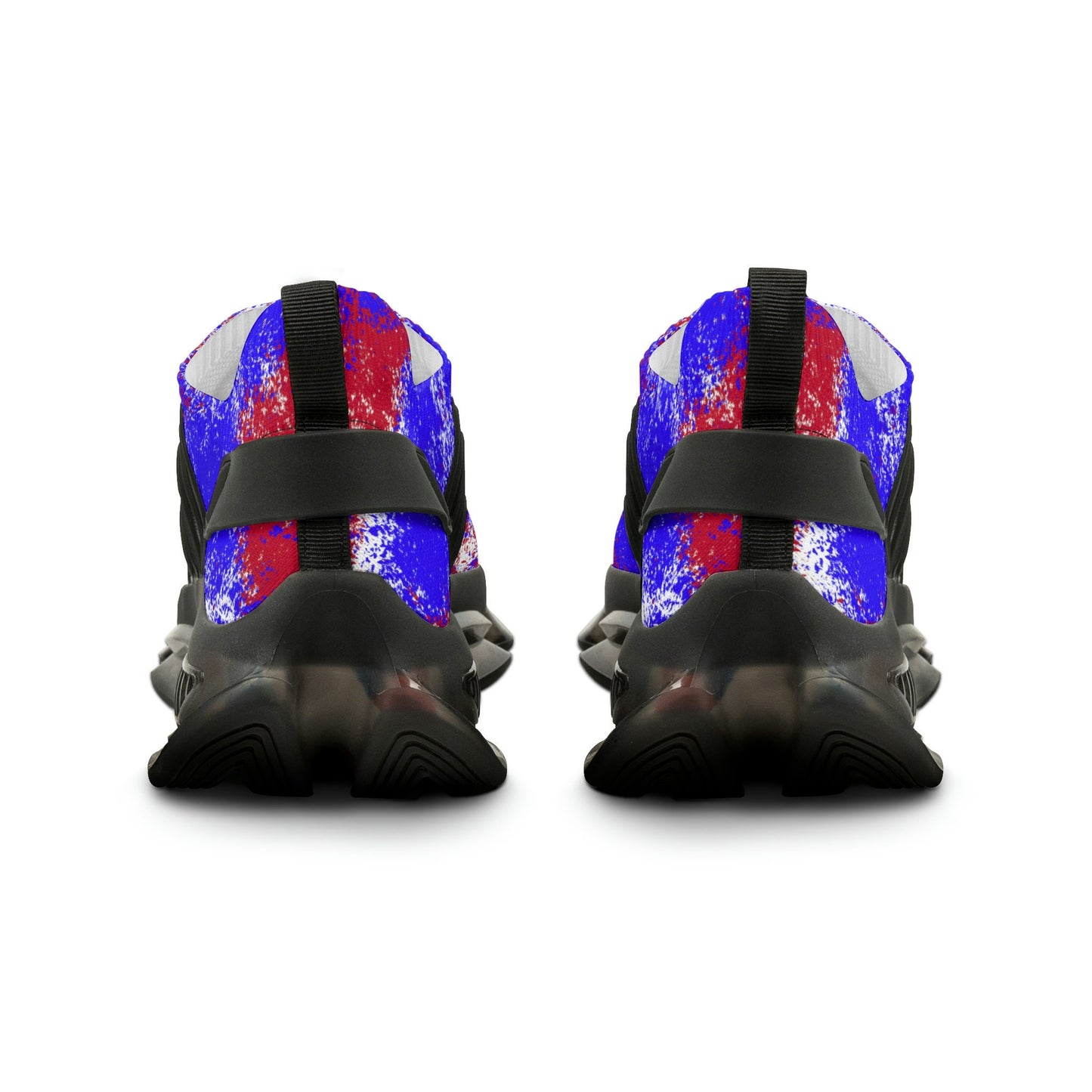 Men's Blue and Red Mesh Sneakers