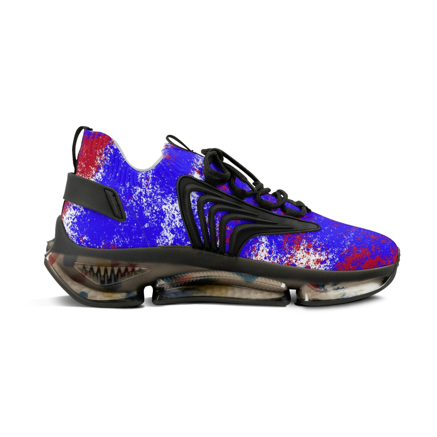Men's Blue and Red Mesh Sneakers