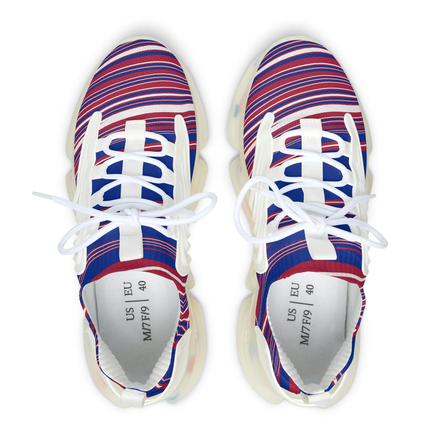 Women's Blue and Red Sneakers