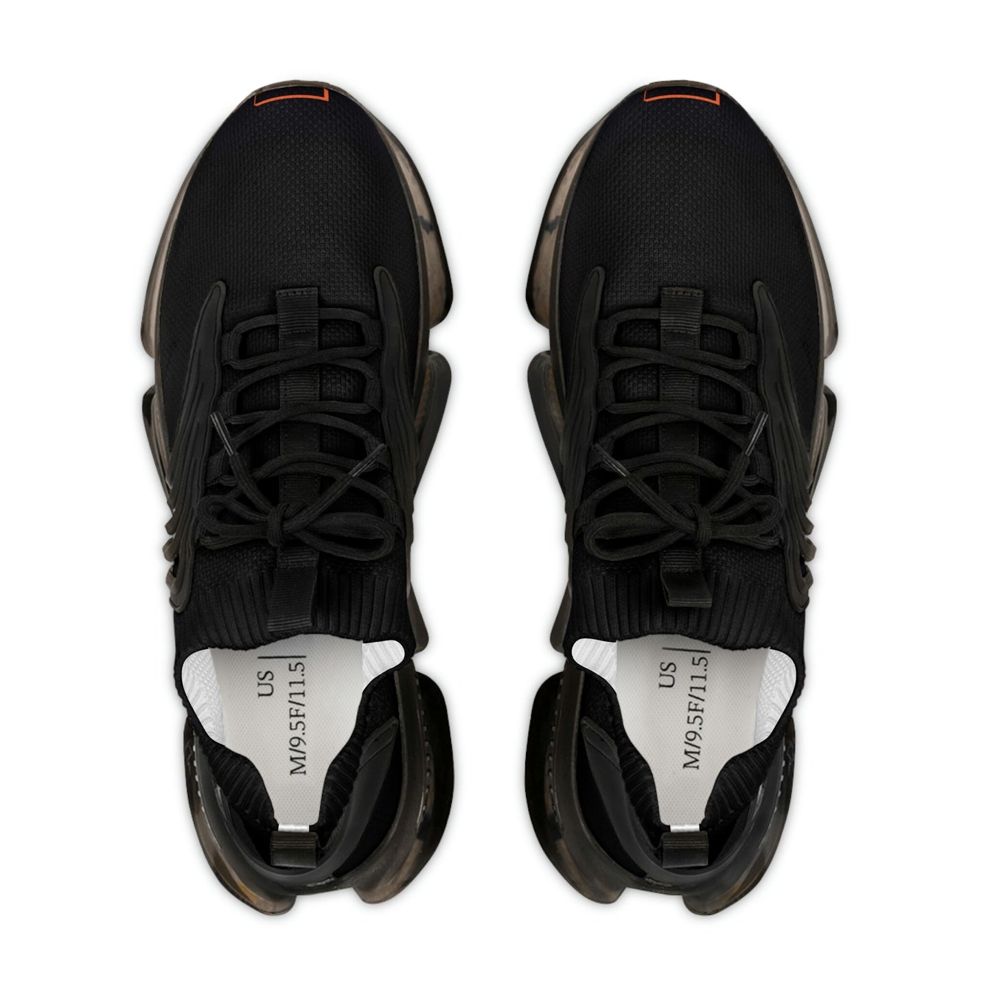 Men's Black and Orange Sneakers