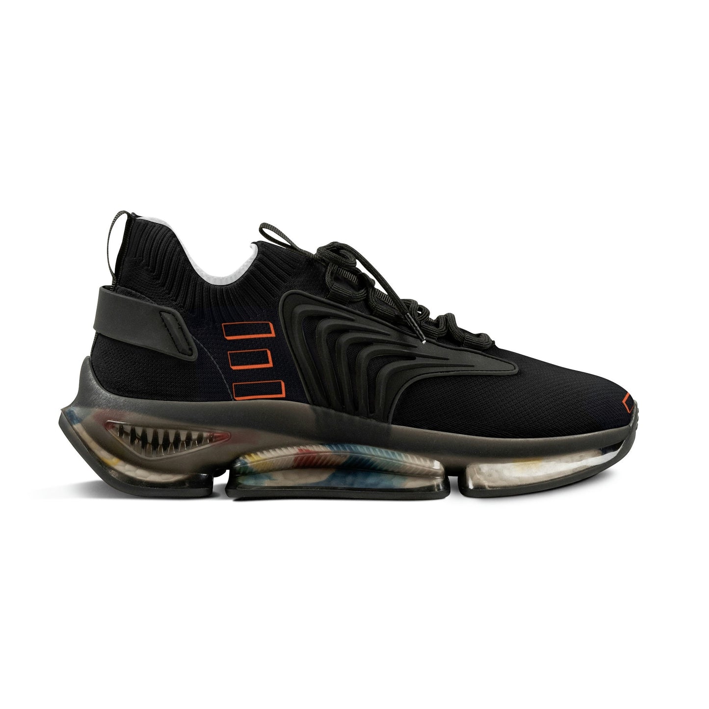 Men's Black and Orange Sneakers