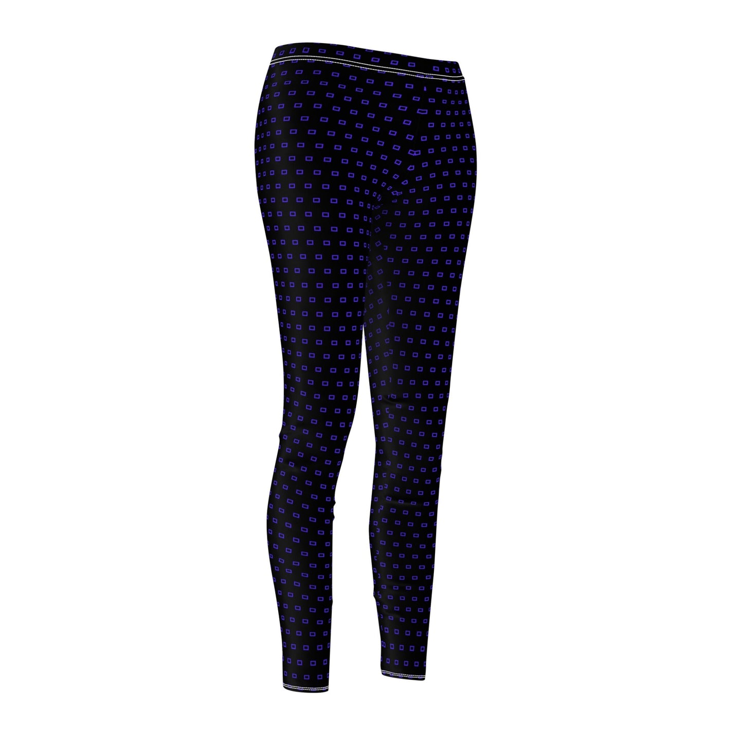 Women's Black and Purple Skinny Leggings