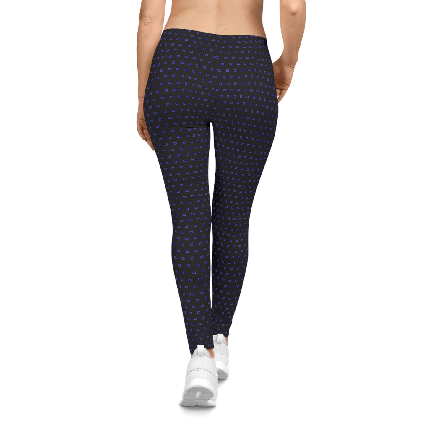 Women's Casual Black and Purple Leggings