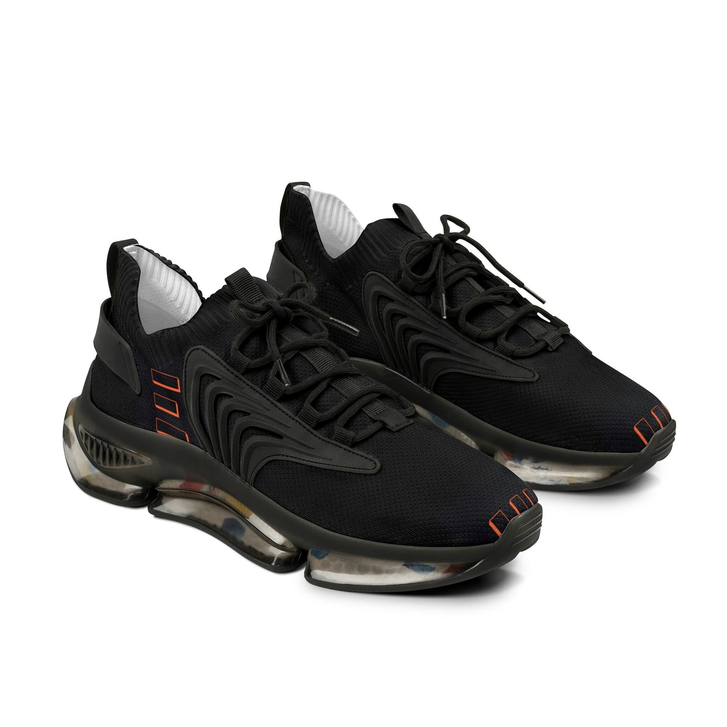 Men's Black and Orange Sneakers
