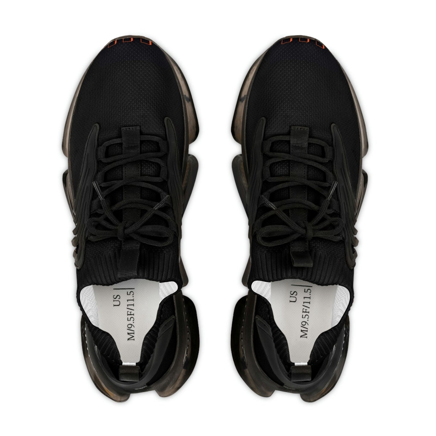 Men's Black and Orange Sneakers
