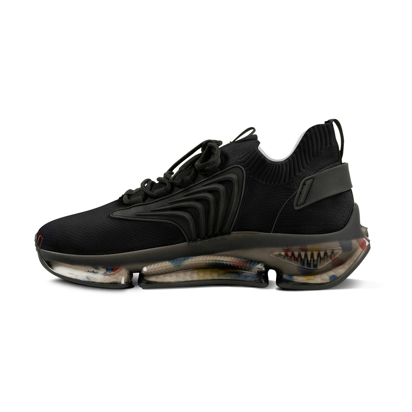 Men's Black and Orange Sneakers