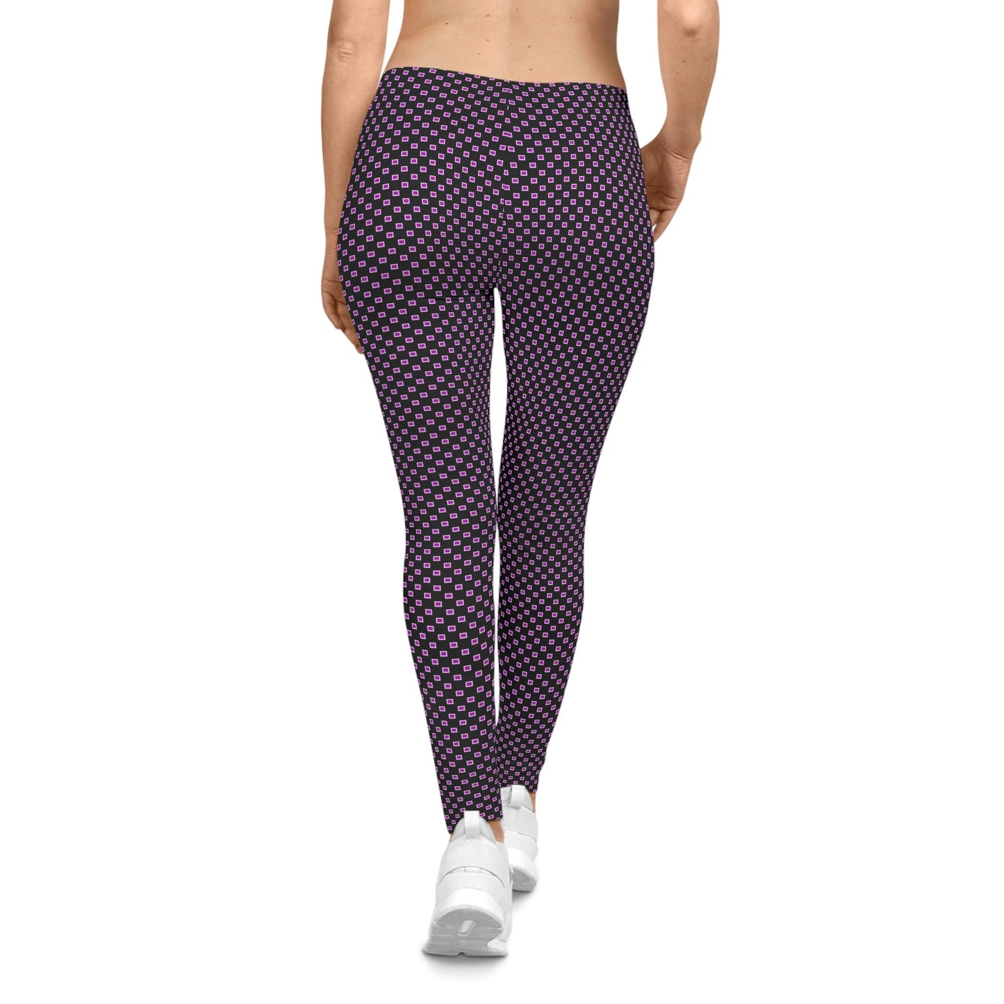 Women's Black and Pink Casual Leggings