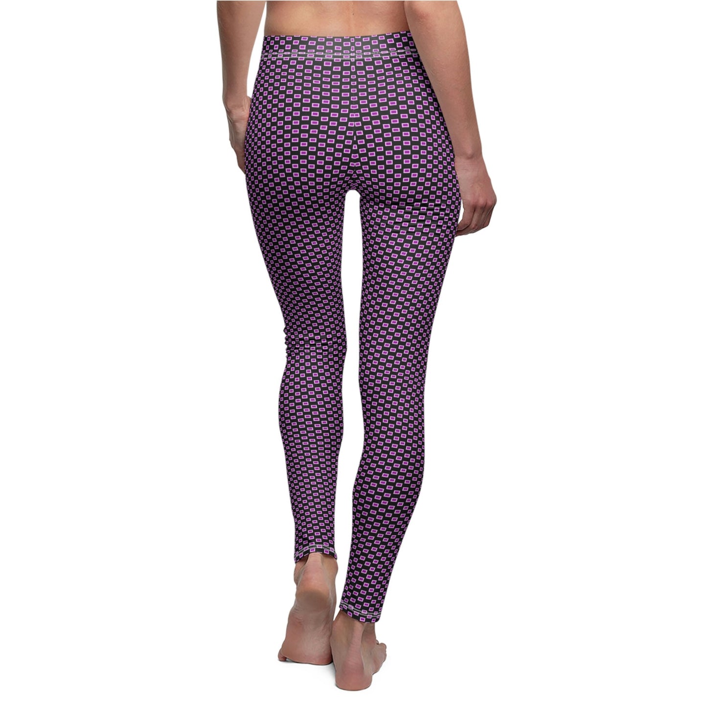Women's Black and Pink Skinny Leggings