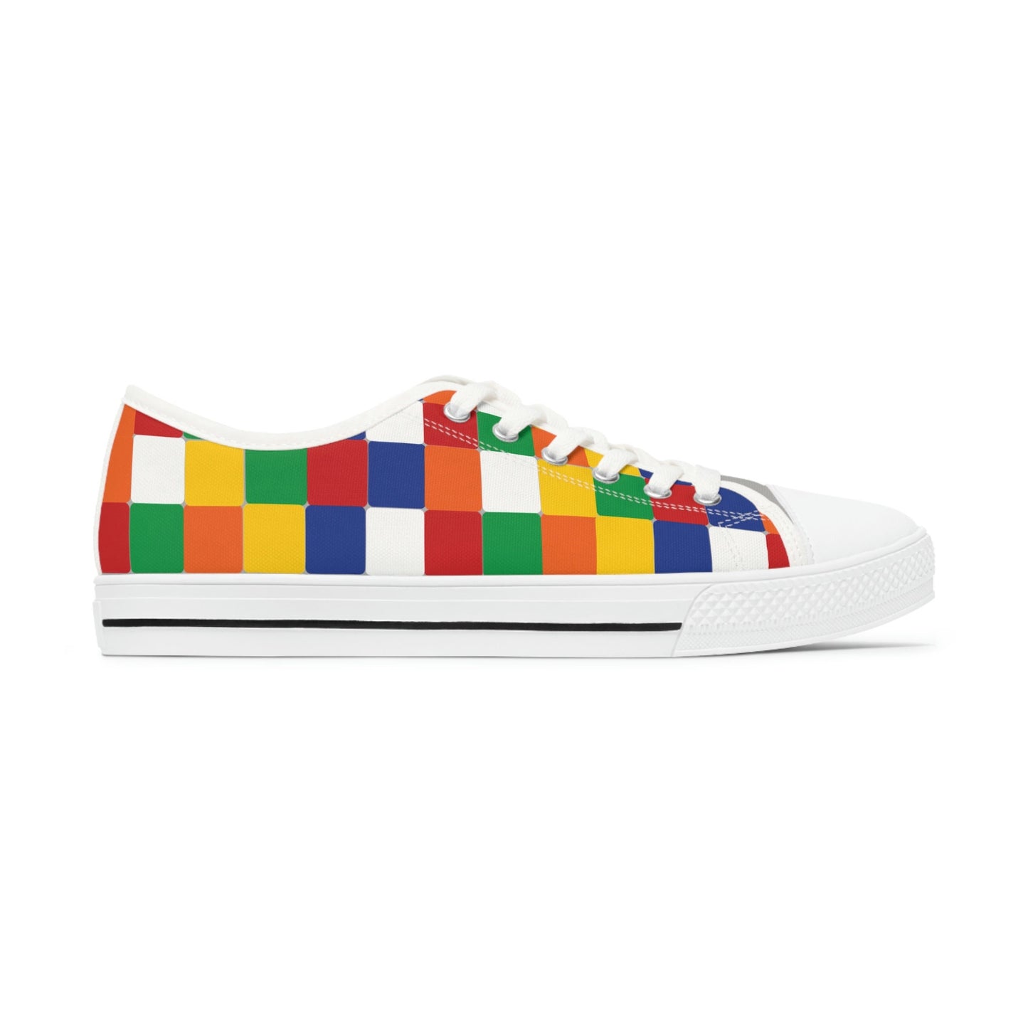 Women's Colorful Checkered Low Top Sneakers