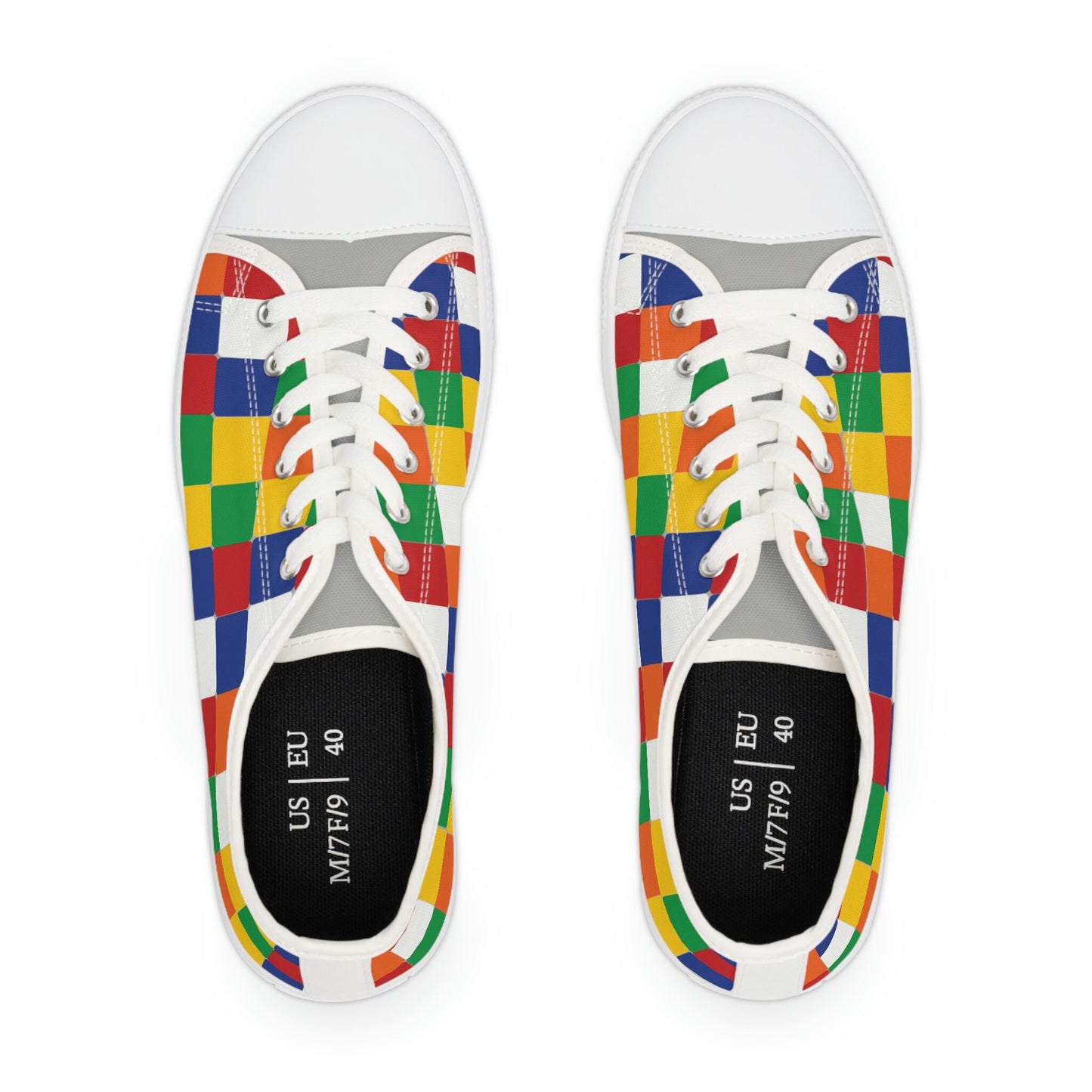 Women's Colorful Checkered Low Top Sneakers