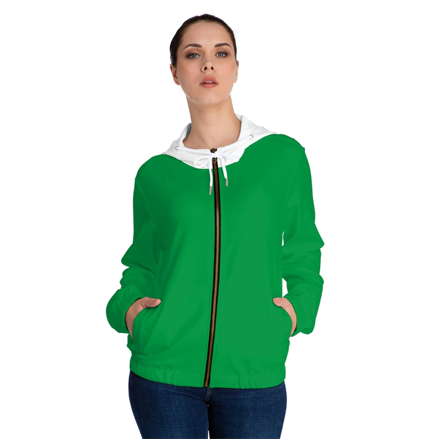 Womens Full-Zip Green Hoodie