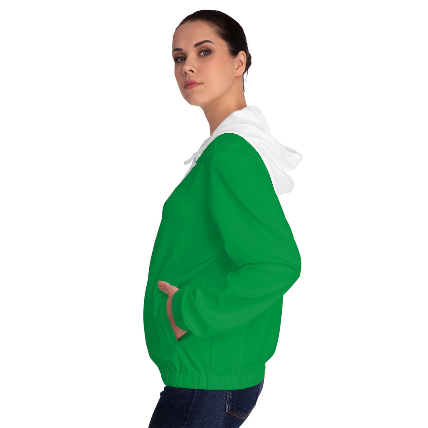 Womens Full-Zip Green Hoodie