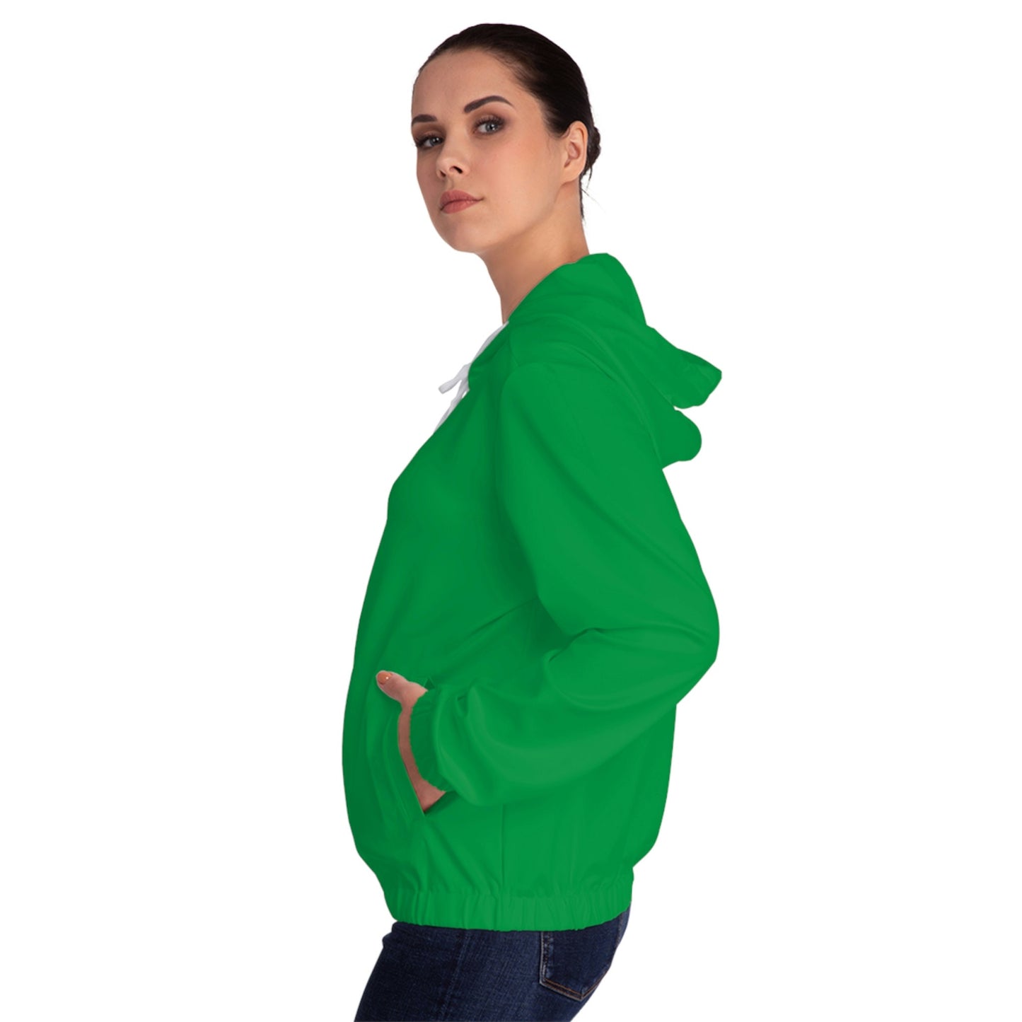 Womens Full-Zip Green Hoodie