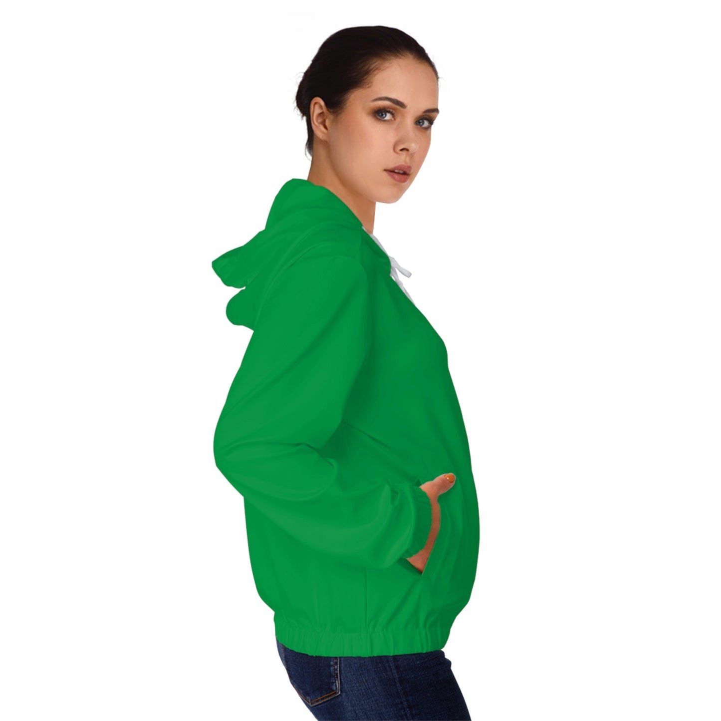 Womens Full-Zip Green Hoodie