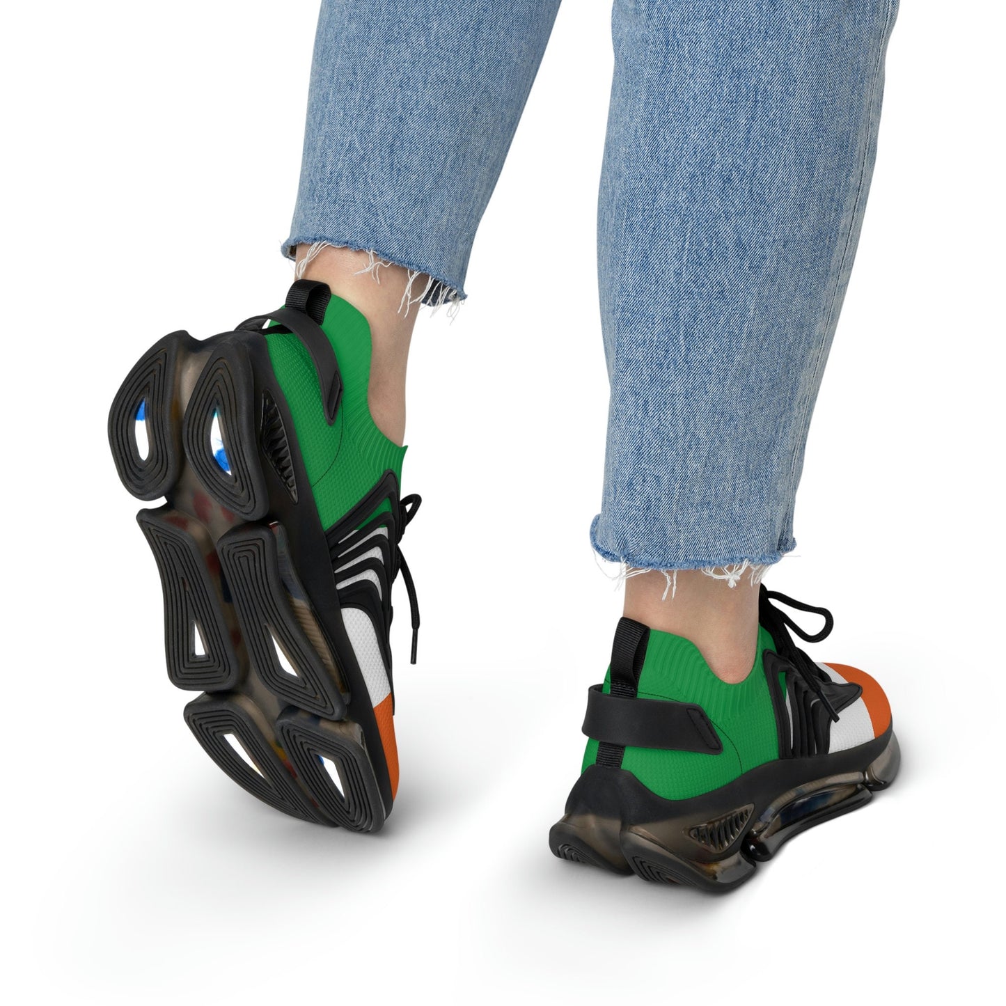 Green Sneakers Women's Green White and Orange Sneakers