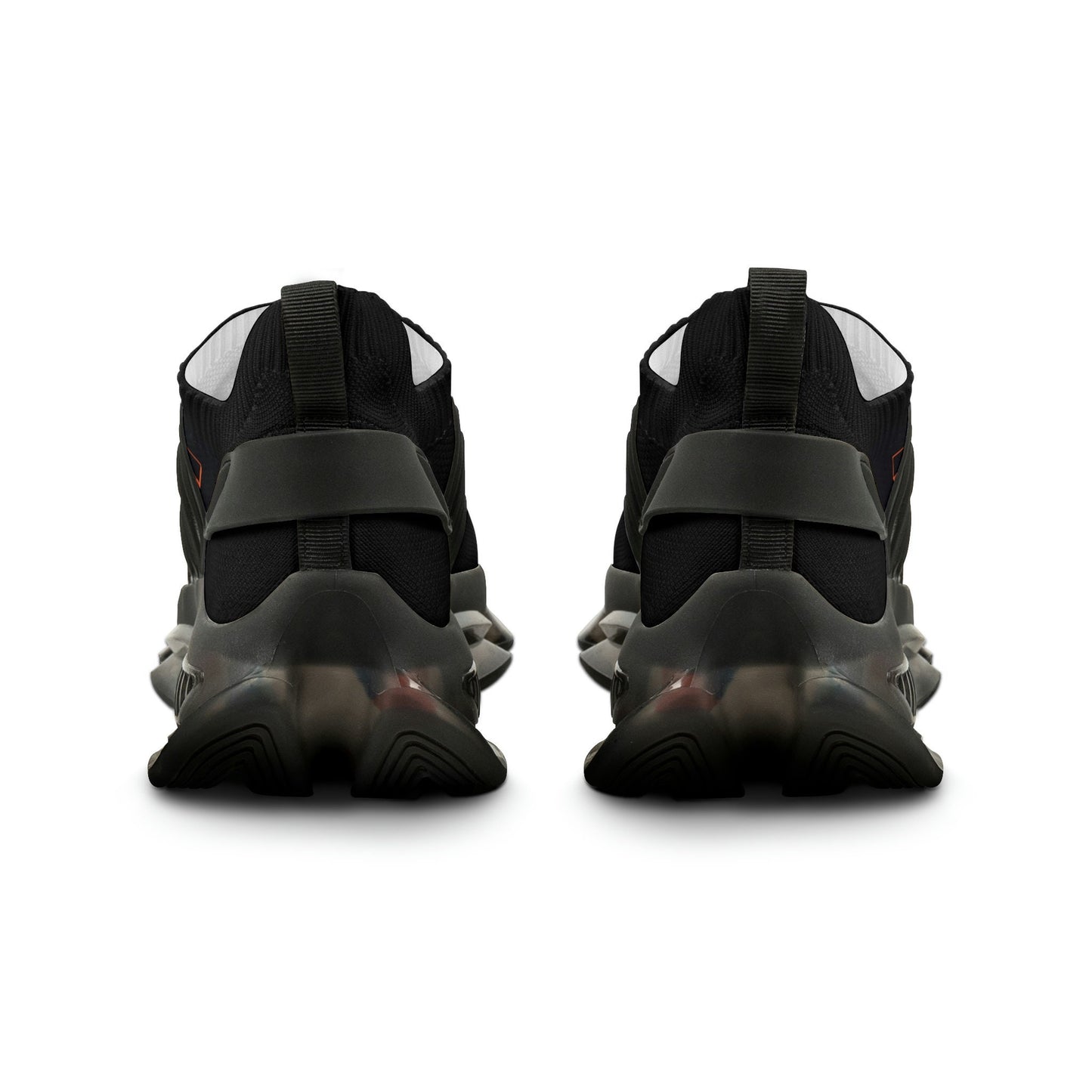 Men's Black and Orange Sneakers