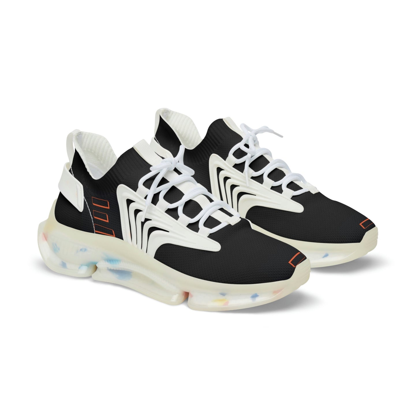 Men's Black and Orange Sneakers