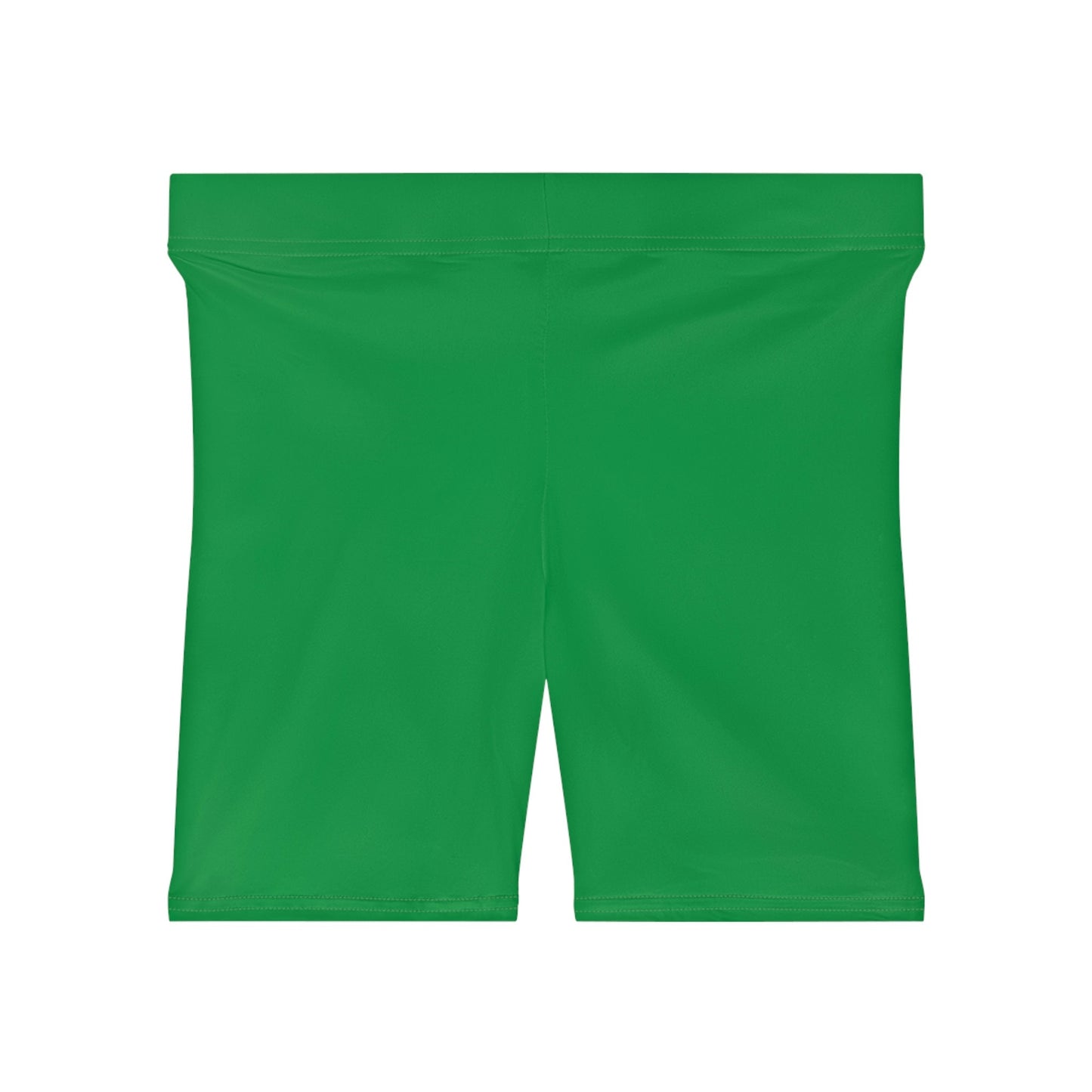 Womens Green Biker Shorts