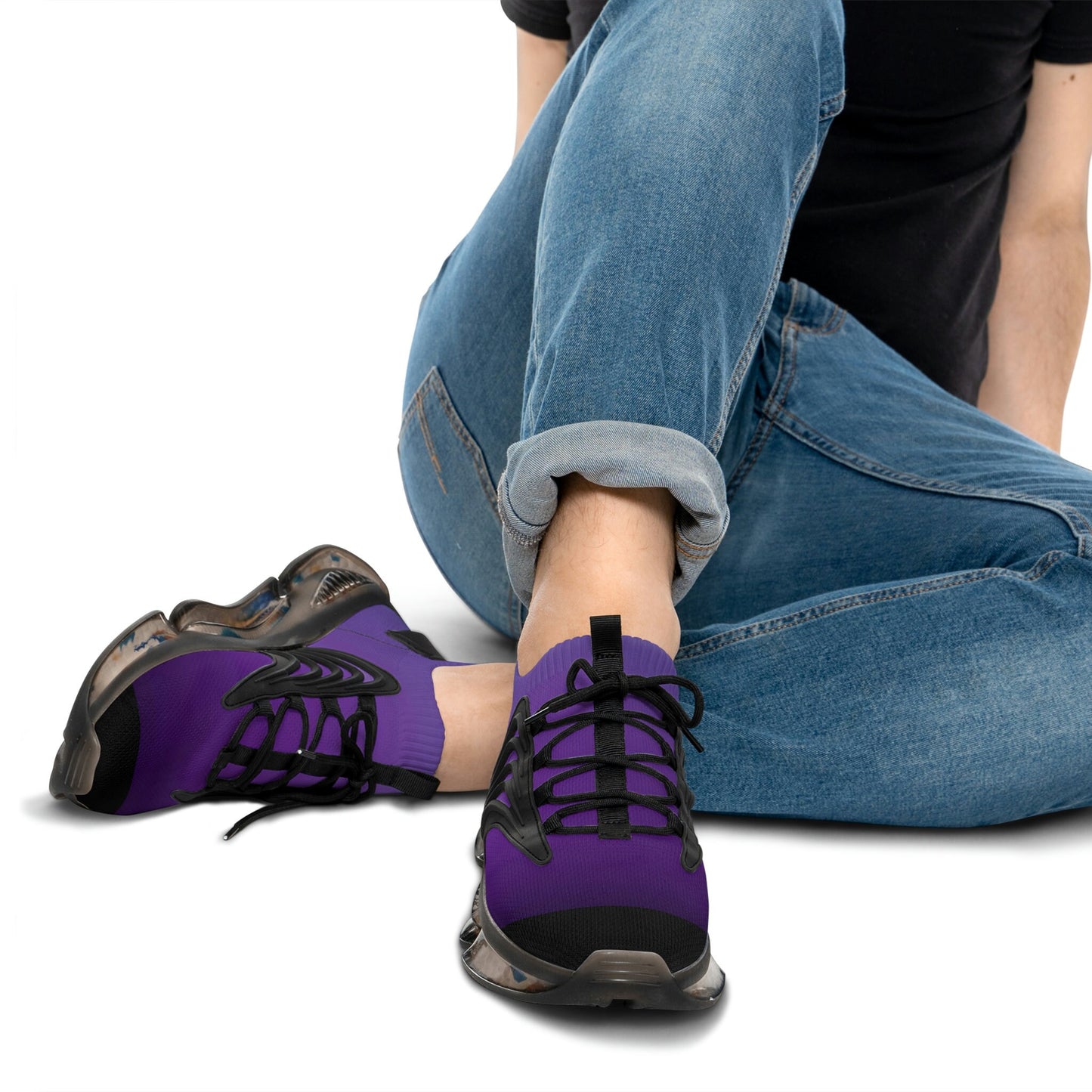 Men's Black and Purple Sneakers