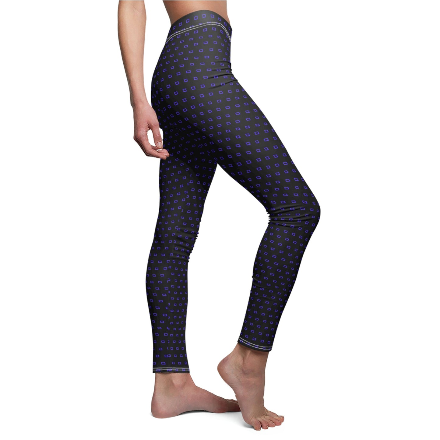 Women's Black and Purple Skinny Leggings
