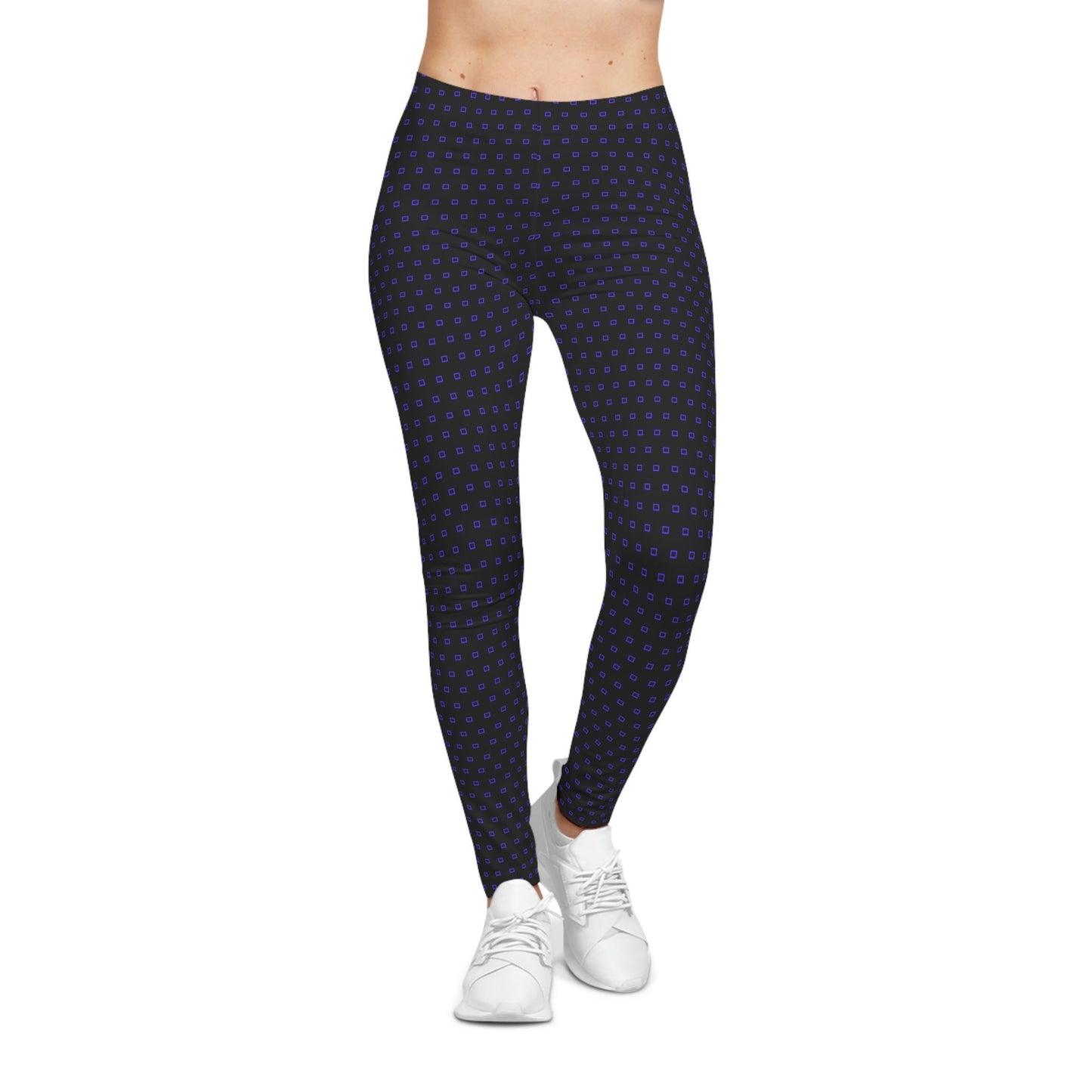 Women's Casual Black and Purple Leggings