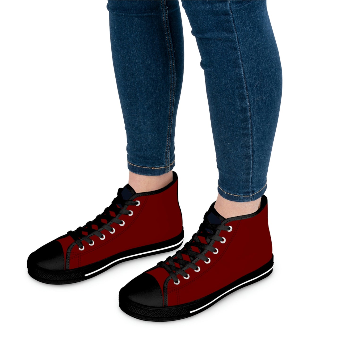 Women's Burgundy High Top Sneakers